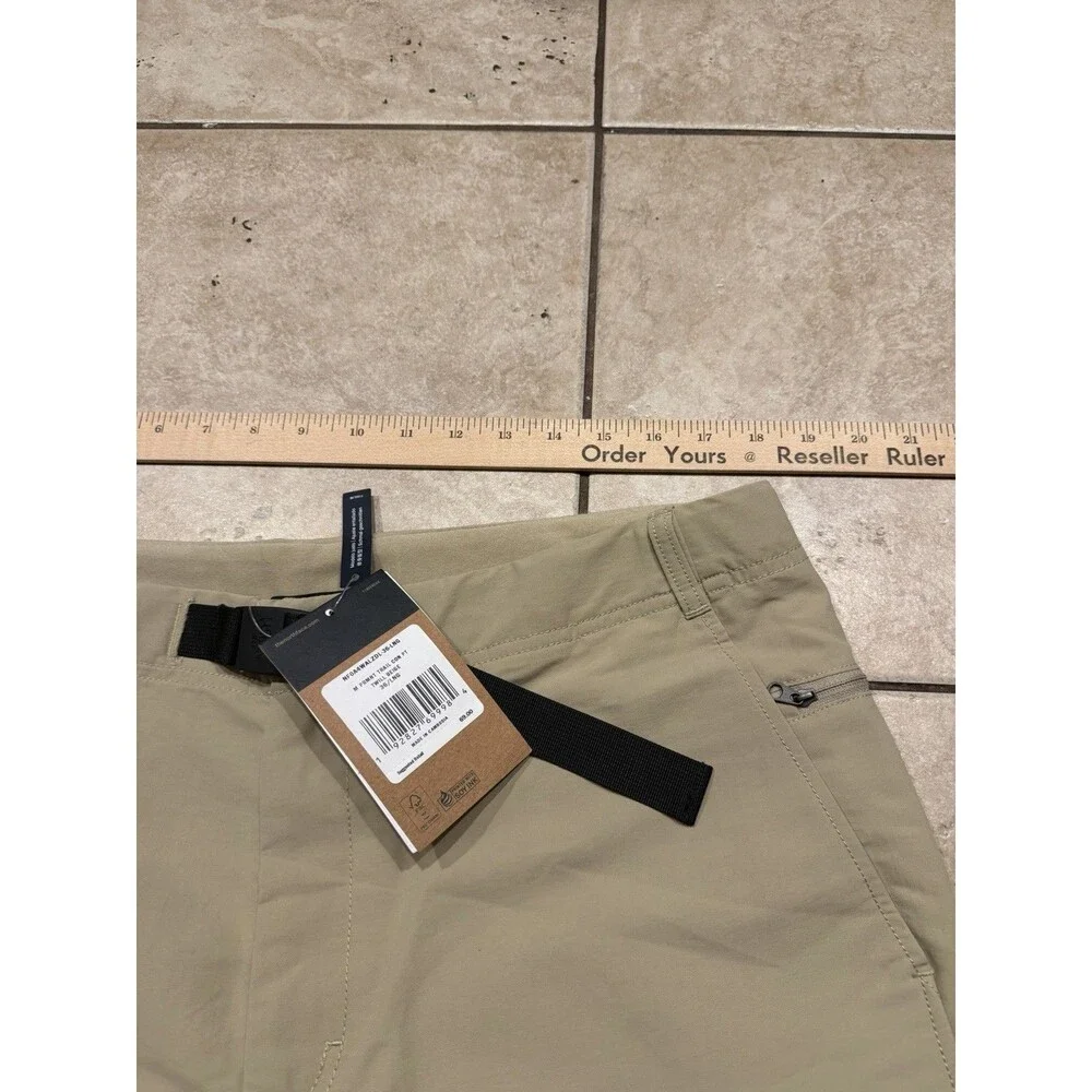 North Face Pants Men 36x34 Paramount Trail Convertible Belted Beige Slim Fit NEW